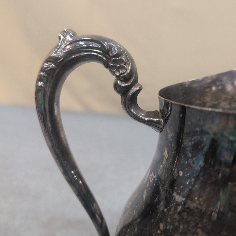 F.B. Rogers Silver Co 3707 Silver Plated Footed Water Pitcher with Ice Guard - Picture 4 of 7